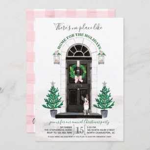 Invitation Fête de Noël de vacances de chien de Boston
