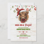 Invitation fête de Noël de vache highland (Devant)