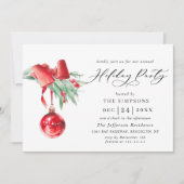 Invitation Fête de Noël de Watercolor (Devant)