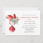 Invitation Fête de Noël de Watercolor (Devant)