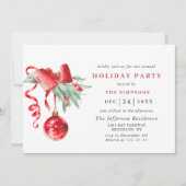 Invitation Fête de Noël de Watercolor (Devant)