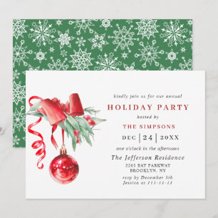 Invitation Fête de Noël de Watercolor