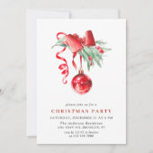 Invitation Fête de Noël de Watercolor (Devant)