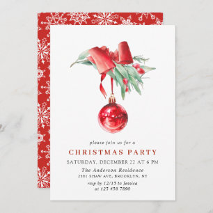 Invitation Fête de Noël de Watercolor