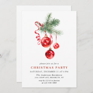 Invitation Fête de Noël de Watercolor