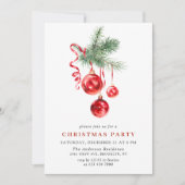 Invitation Fête de Noël de Watercolor (Devant)