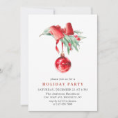 Invitation Fête de Noël de Watercolor (Devant)