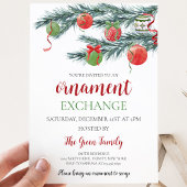 Invitation Fête de Noël d'échange d'ornements