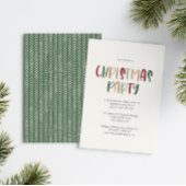 Invitation Fête de Noël Décontractée couleur verte