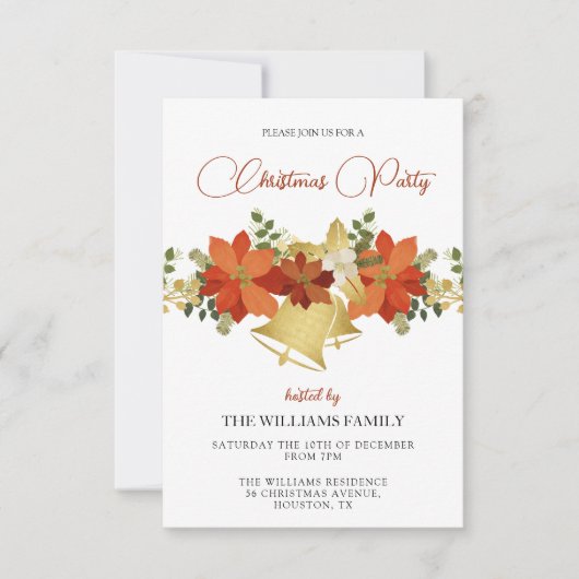 Invitation Fête de Noël décorative (Devant)