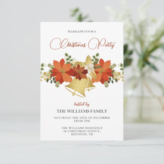 Invitation Fête de Noël décorative (Debout devant)