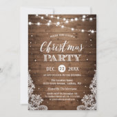 Invitation Fête de Noël | Dentelle Rustique de brillance en b (Devant)