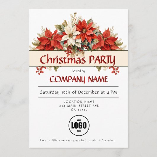 Invitation Fête de Noël d'entreprise annuelle (Devant)