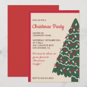 Invitation Fête de Noël d'entreprise Arbre Géant Classique (Devant / Derrière)