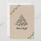 Invitation Fête de Noël d'entreprise avec des lumières à cord (Dos)