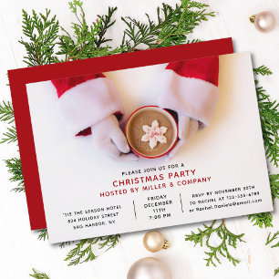 Invitation Fête de Noël d'entreprise avec un Père Noël Modern