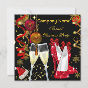 Invitation Fête de Noël d'entreprise Champagne Talons Hauts