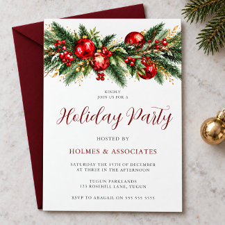 Invitation Fête de Noël d'entreprise classique