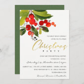 INVITATION FÊTE DE NOËL D'ENTREPRISE DE BAIES ROUGE VERT (Devant / Derrière)