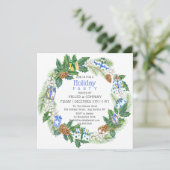 Invitation Fête de Noël d'entreprise de couronnes cadeaux de  (Debout devant)