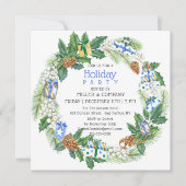 Invitation Fête de Noël d'entreprise de couronnes cadeaux de  (Devant)