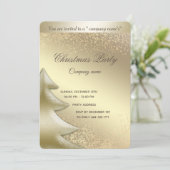Invitation Fête de Noël d'entreprise de luxe doré (Debout devant)