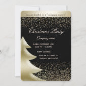 Invitation Fête de Noël d'entreprise de luxe doré noir (Devant)