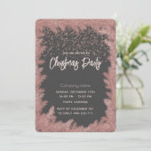 Invitation Fête de Noël d'entreprise de luxe en or rose simpl (Debout devant)