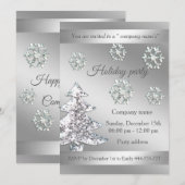Invitation Fête de Noël d'entreprise de paillettes brillantes (Devant / Derrière)