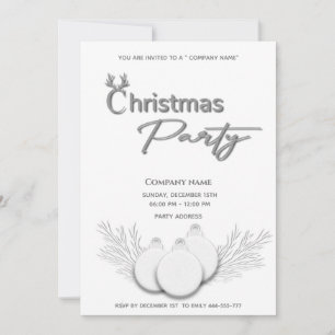Invitation Fête de Noël d'entreprise de typographie moderne