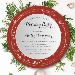 Invitation Fête de Noël d'entreprise d'hiver