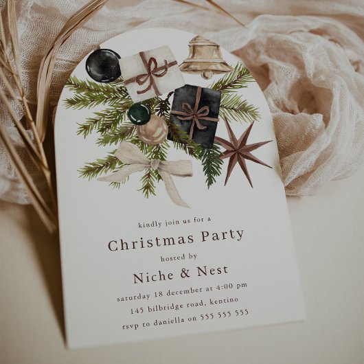 Invitation Fête de Noël d'entreprise Élégante Boho