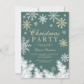 Invitation Fête de Noël d'entreprise élégante de Pine de neig (Devant)