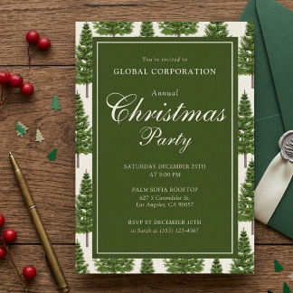 Invitation Fête de Noël d'entreprise Élégante et Rustique en