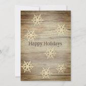 Invitation Fête de Noël d'entreprise en or de bois rustique (Dos)