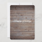 Invitation Fête de Noël d'entreprise en or de bois rustique (Dos)