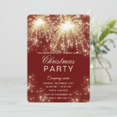 Invitation Fête de Noël d'entreprise en or Firework (Debout devant)