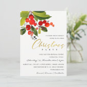 INVITATION FÊTE DE NOËL D'ENTREPRISE GREEN RED BERRY (Debout devant)