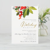 INVITATION FÊTE DE NOËL D'ENTREPRISE GREEN RED BERRY (Debout devant)