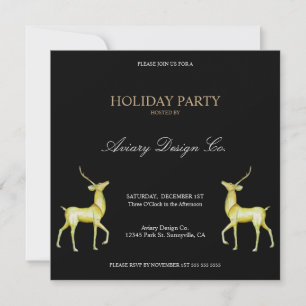Invitation Fête de Noël d'entreprise minimaliste avec renne