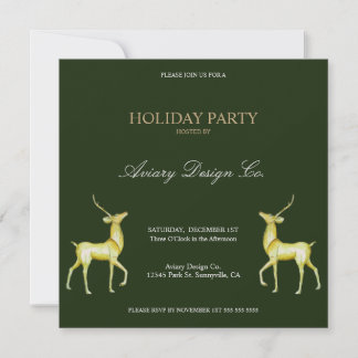 Invitation Fête de Noël d'entreprise Minimaliste Renne