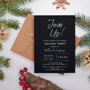 Invitation Fête de Noël d'entreprise moderne chic