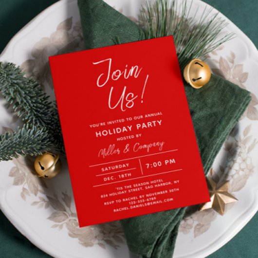 Invitation Fête de Noël d'entreprise moderne chic