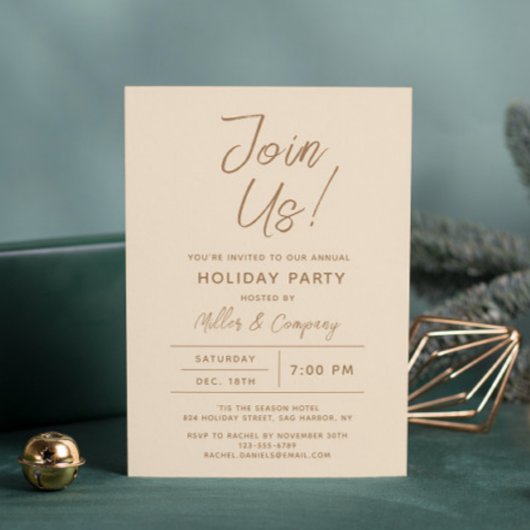 Invitation Fête de Noël d'entreprise moderne chic