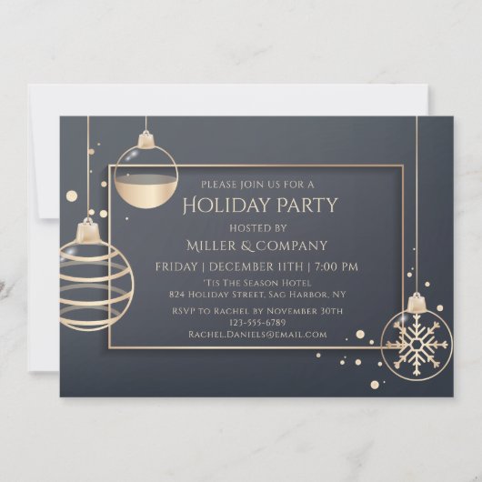 Invitation Fête de Noël d'entreprise moderne chic (Devant)