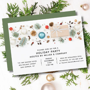 Invitation Fête de Noël d'entreprise moderne minimaliste chic