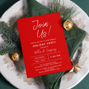 Invitation Fête de Noël d'entreprise moderne personnalisée ro