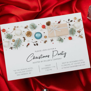 Invitation Fête de Noël d'entreprise Ornement Élégant