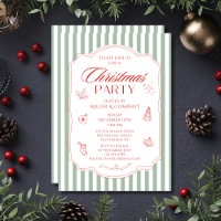 Fête de Noël d'entreprise Rayures Vert Sauge