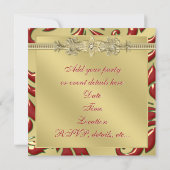 Invitation Fête de Noël d'entreprise Red Gold Leaf Rouge Or (Dos)